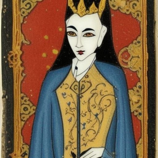 Noble Vampire Lord in Persian Miniature Style