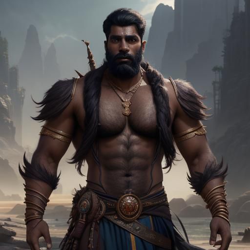 Tamil Men in Bright Light: Detailed Matte Painting