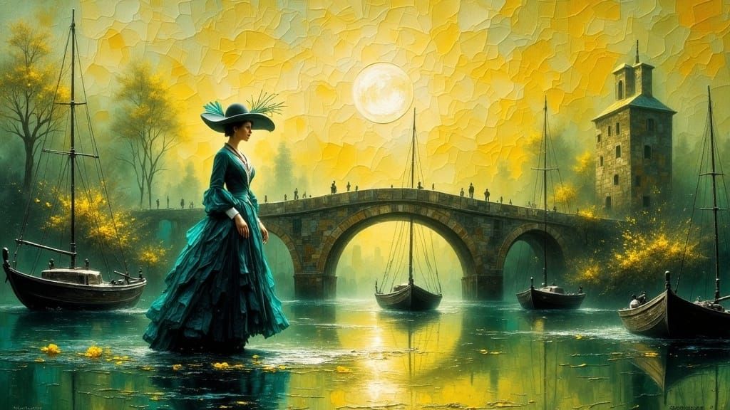 Historical Marine Landscape in Gustave Courbet Style