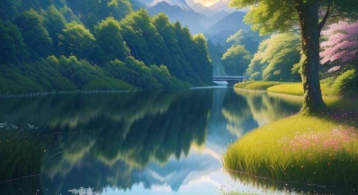 Enchanting Anime Woman in Dreamlike Realm