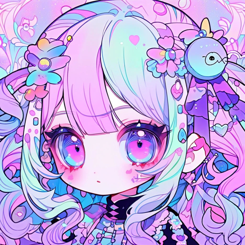 Adorable Chibi Girl in Pastel Hues