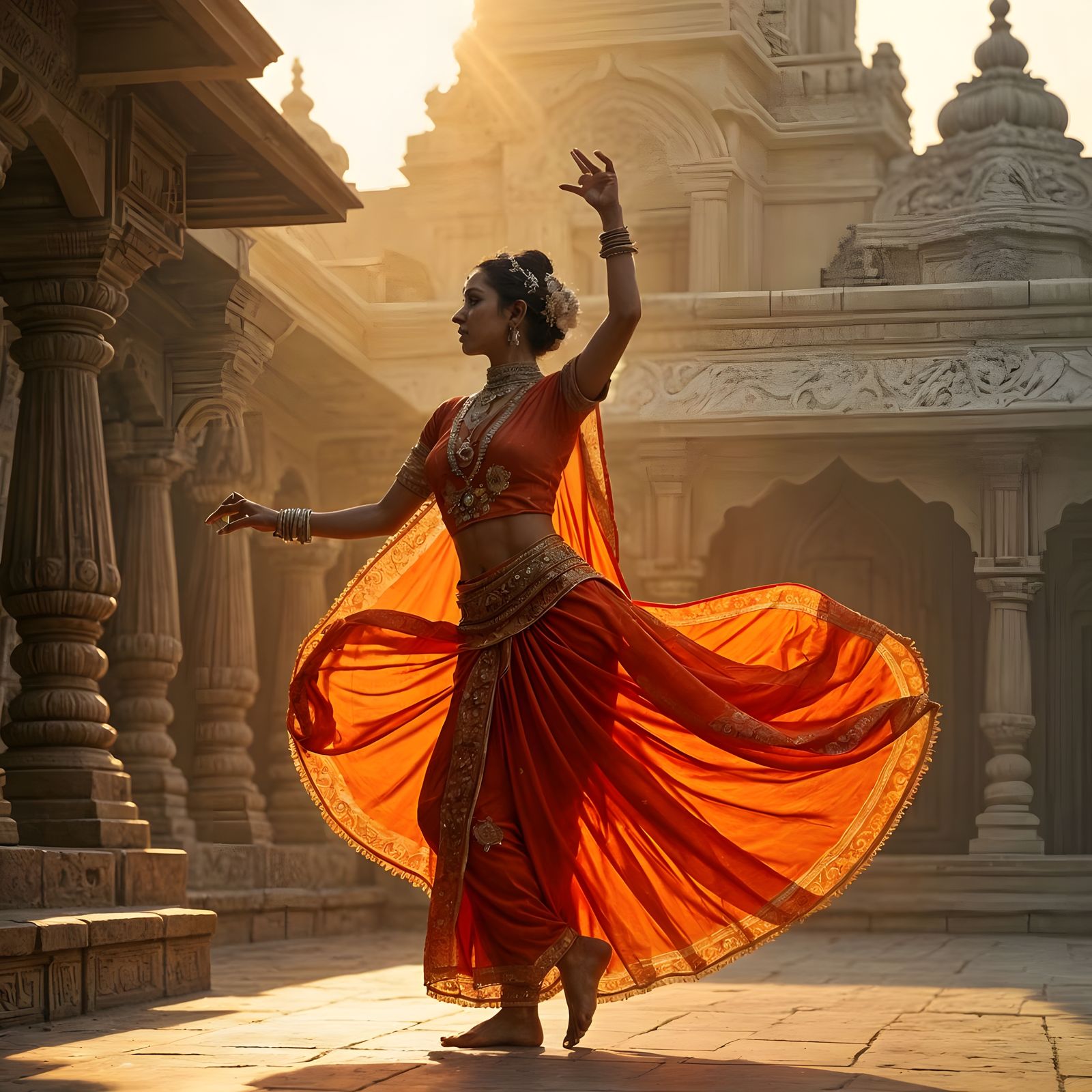 Mesmerizing Indian Dancer Performing Kathak Dance