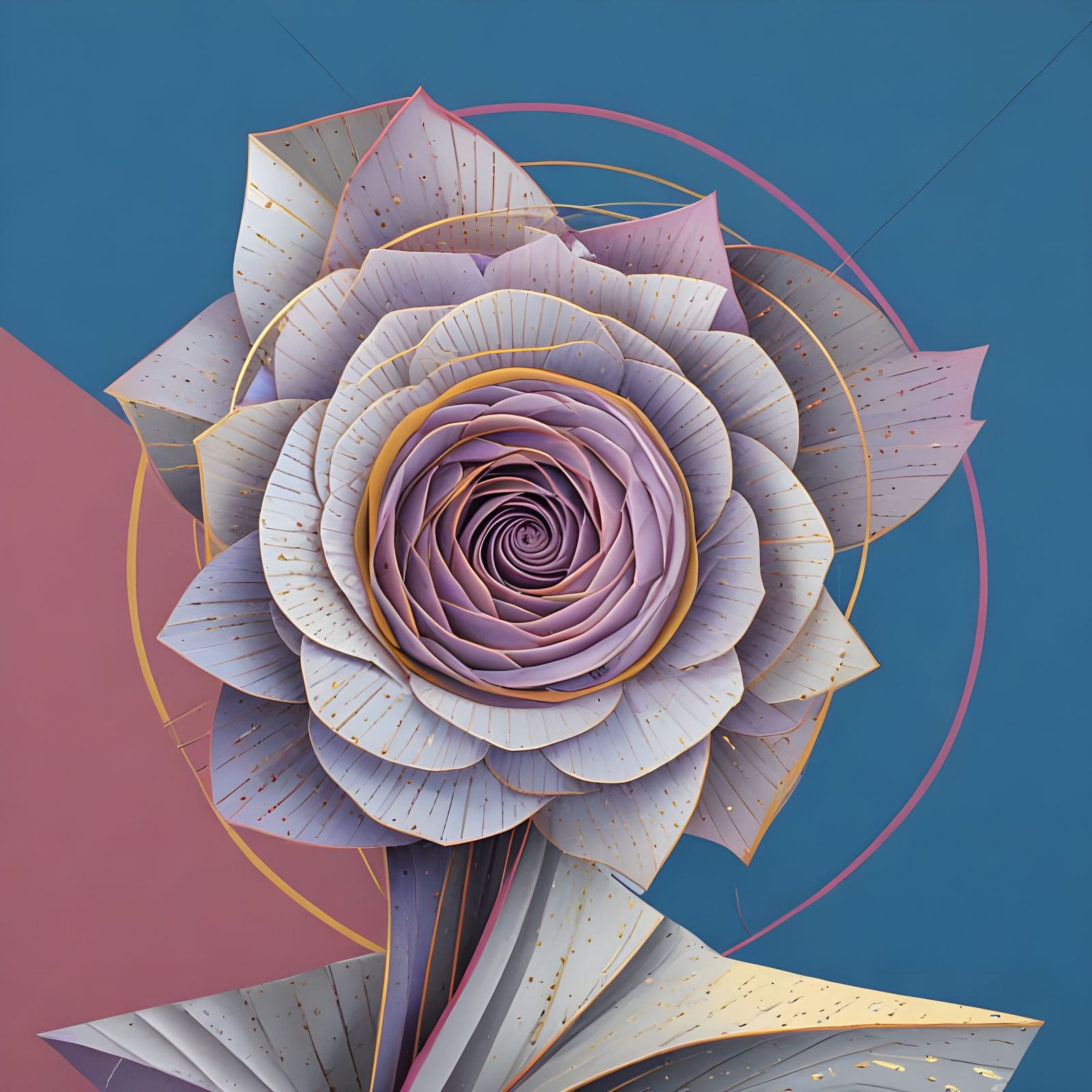 Abstract Florals in Geometric Harmony