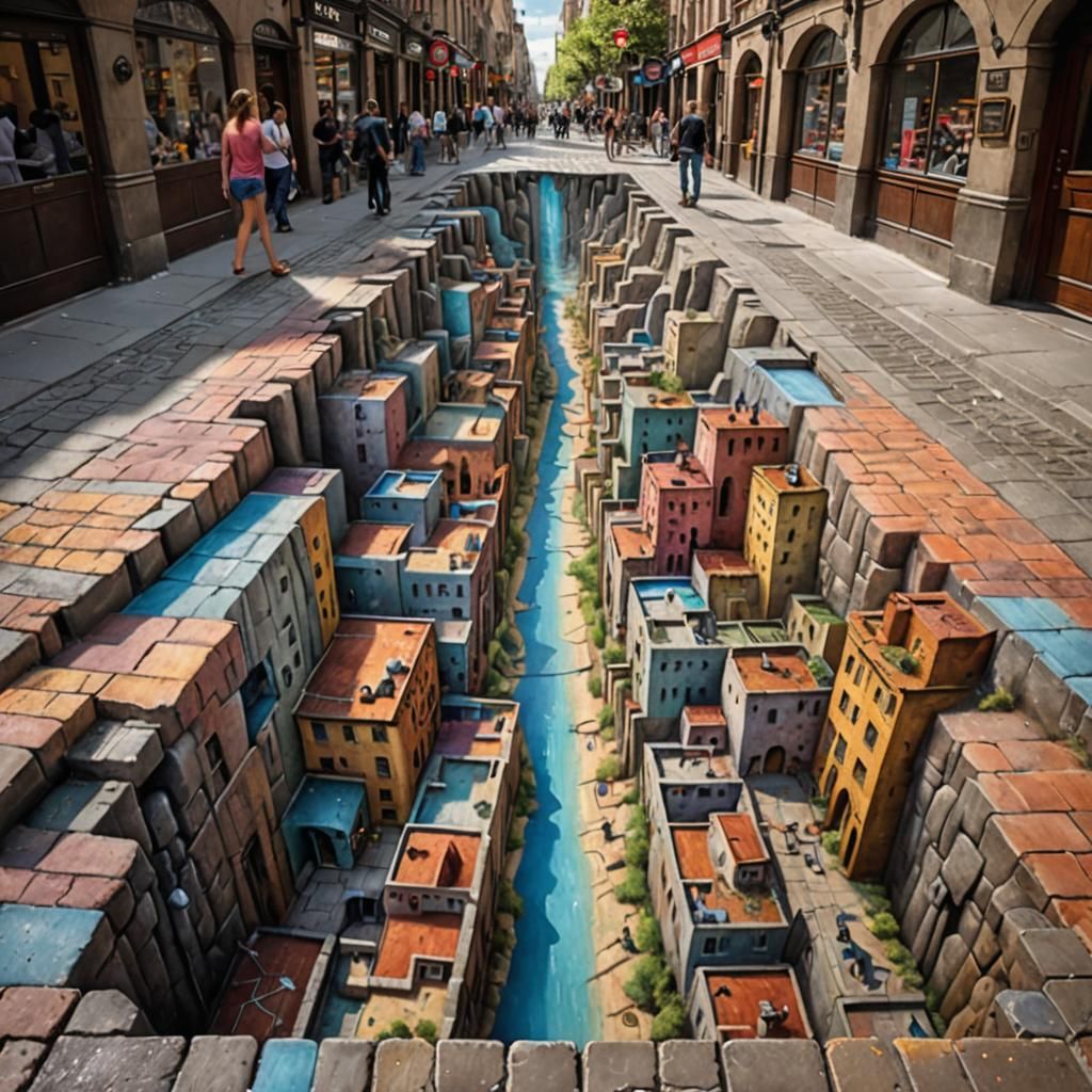 Surreal 3D Chalk Art Optical Illusion