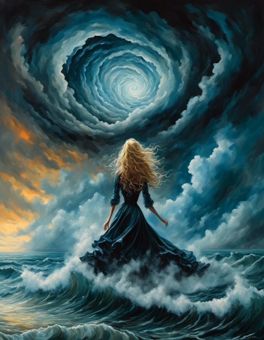 Girl walking on water