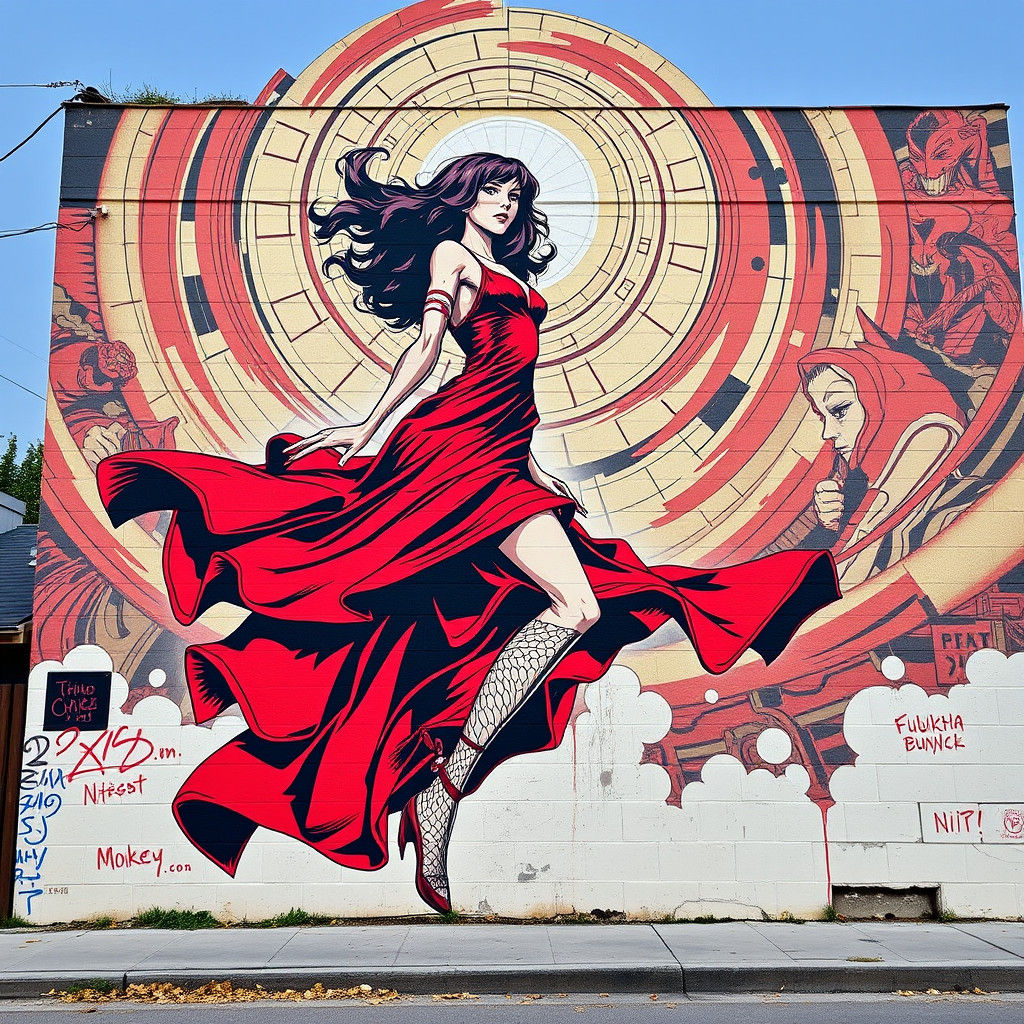 Fujiko Mine Mural Reimagines Sistine Chapel in Street Art