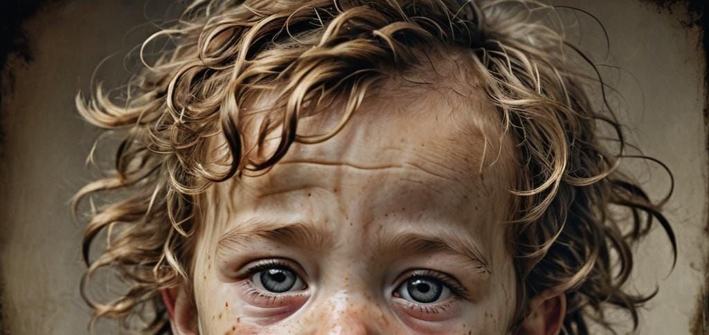 Close-Up of a Baby Boy with Messy Blond Hair