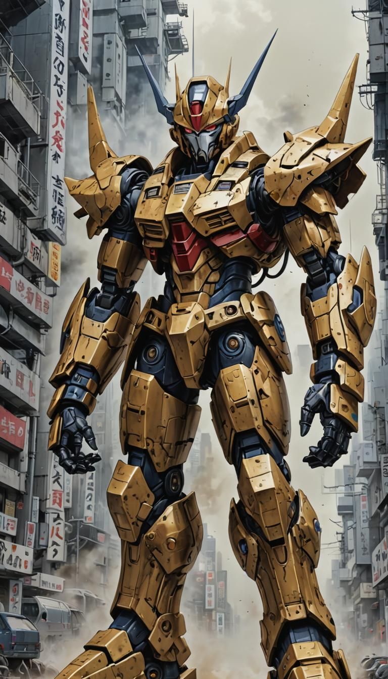 Insectoid Saiyan Cyborg in Anime Style