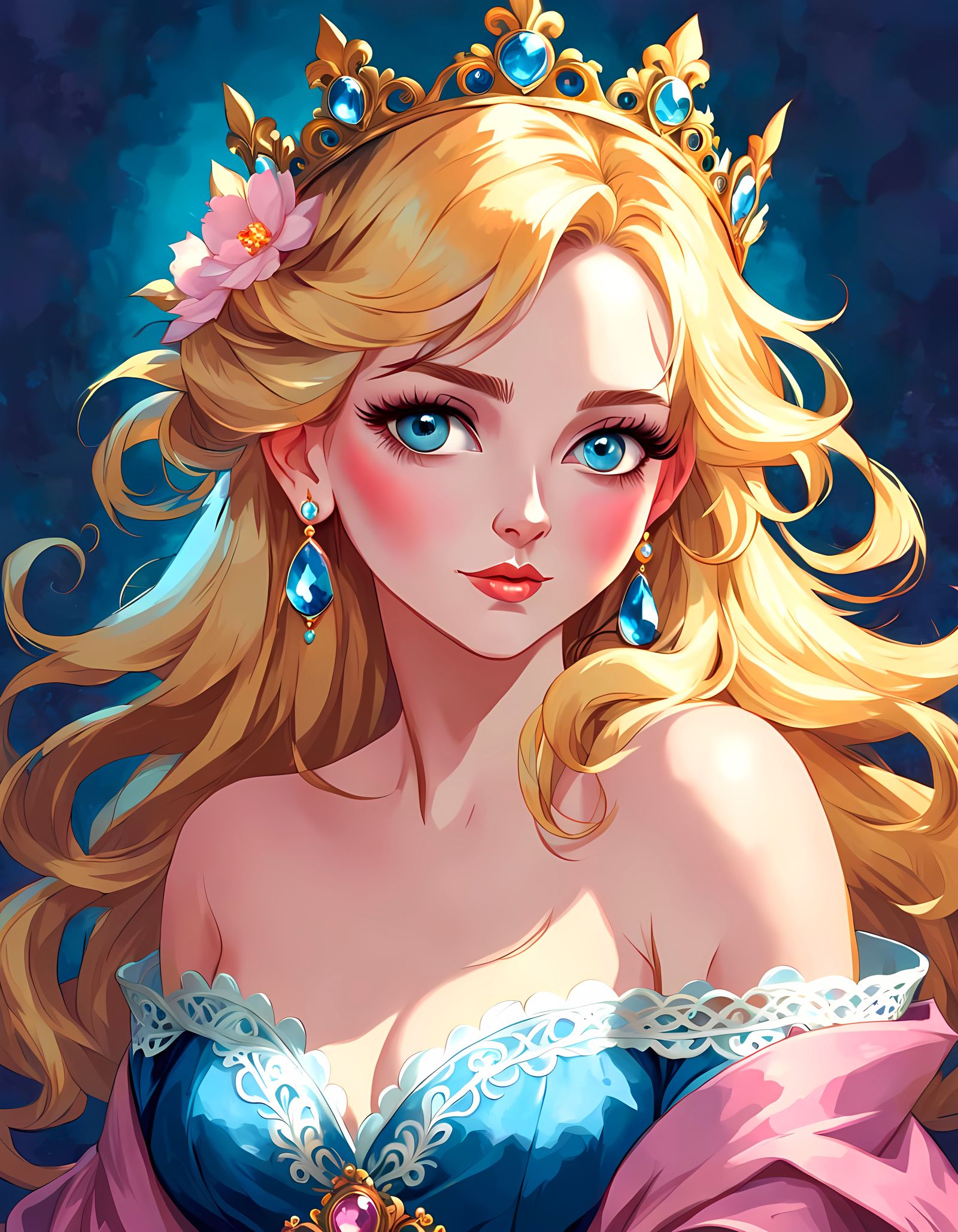 Beautiful Young Woman in Elegant, Romanticized Portrait