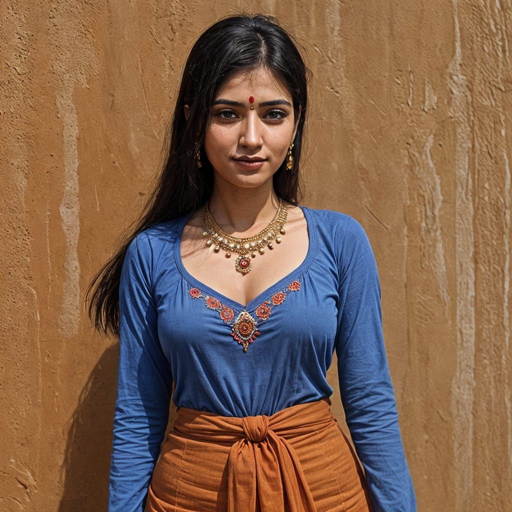 Ganika Goddess in Traditional Indian Attire