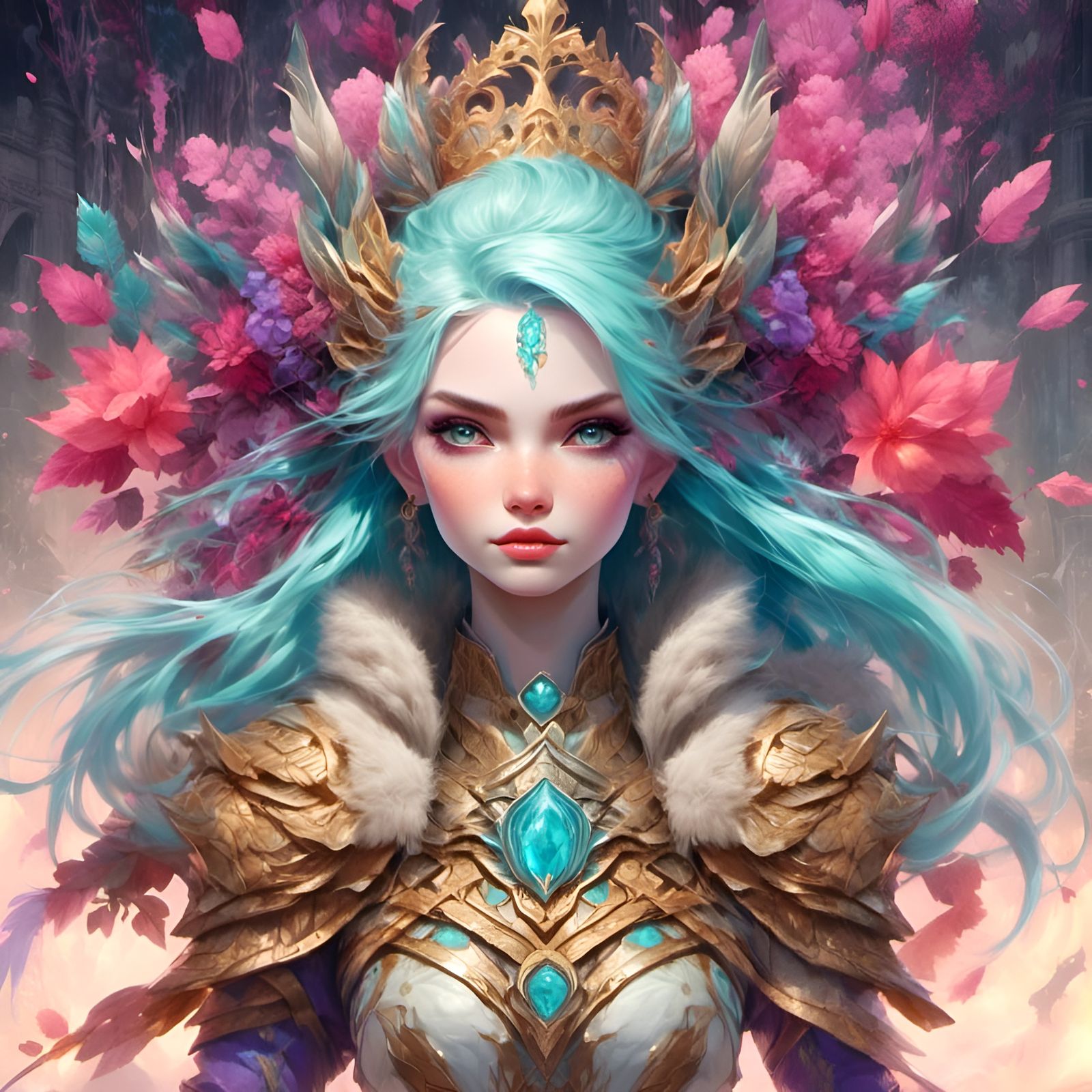 Snowy Christmas Fantasy Character in Watercolor Style