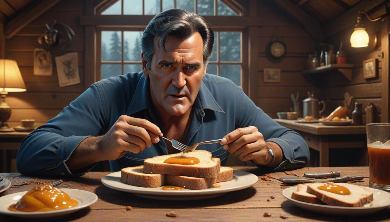Bruce Campbell and the Sinister Toast: Hyperrealistic Art