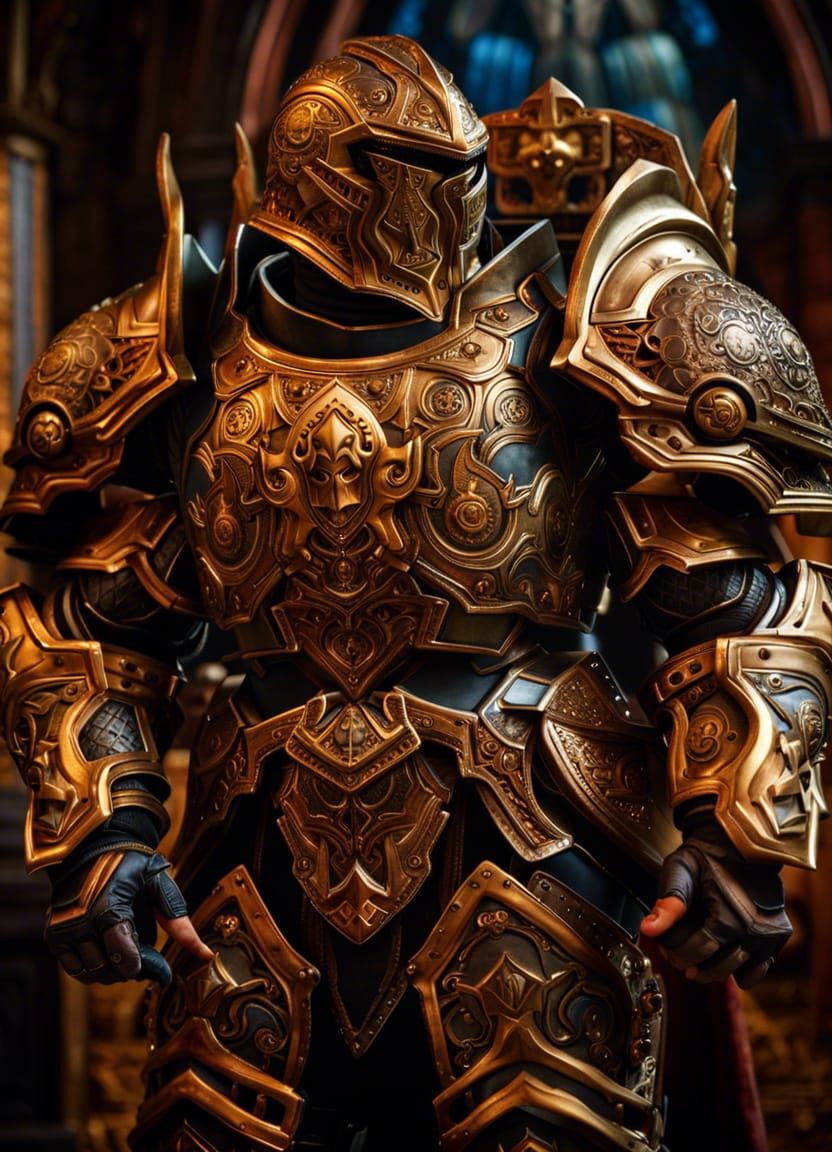 Realistic Paladin in Full Battle Armor