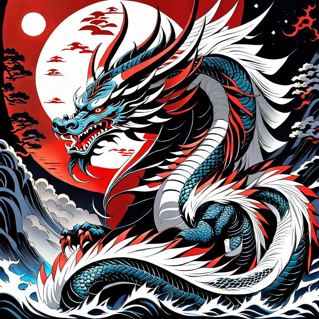 Japanese Water Deity: East Asian Dragon Kami