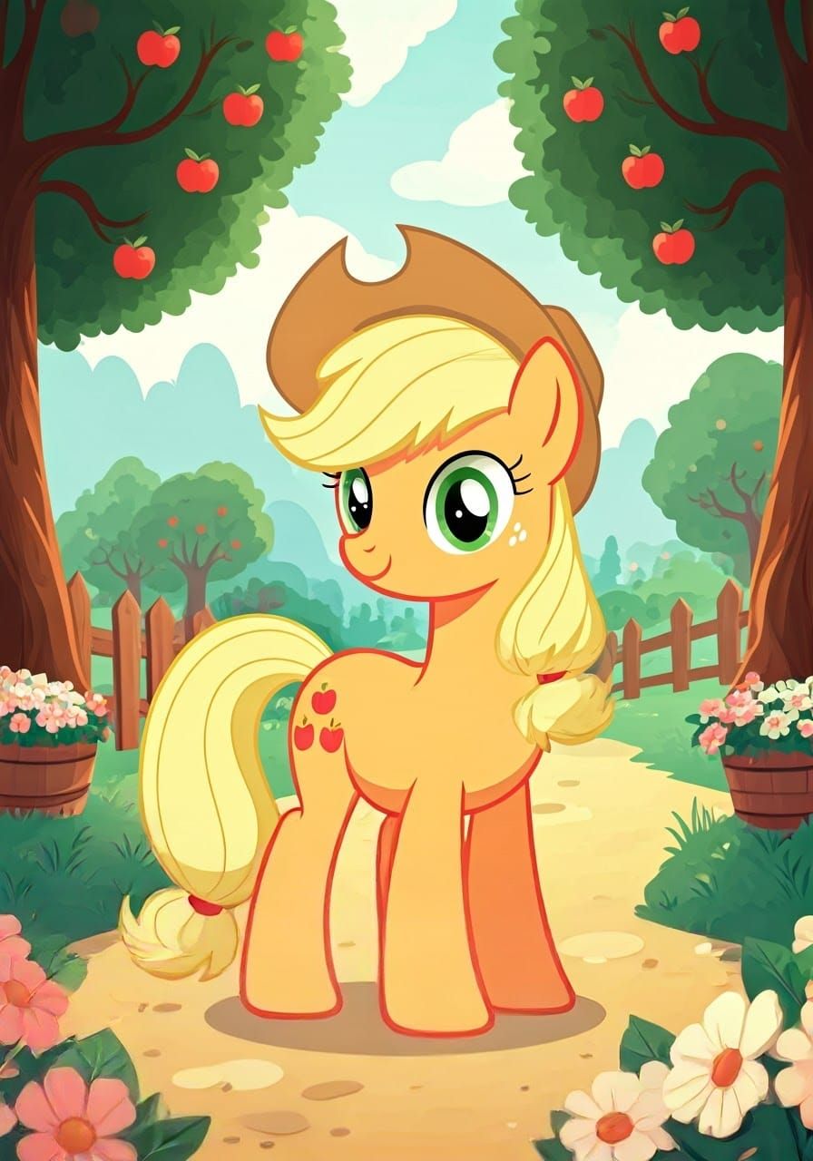 Applejack in Sweet Apple Acres: Kawaii Art