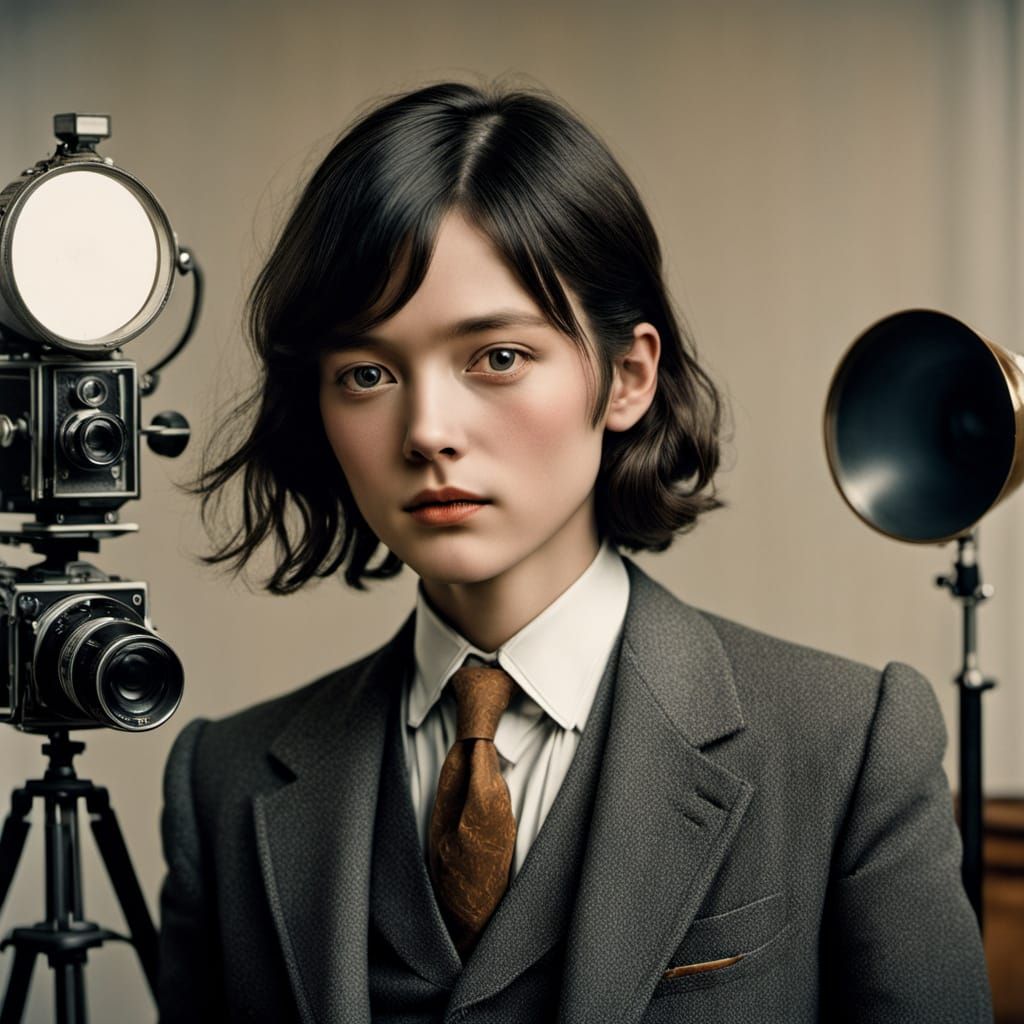 Vintage Photography Studio Portrait in Photorealistic Style