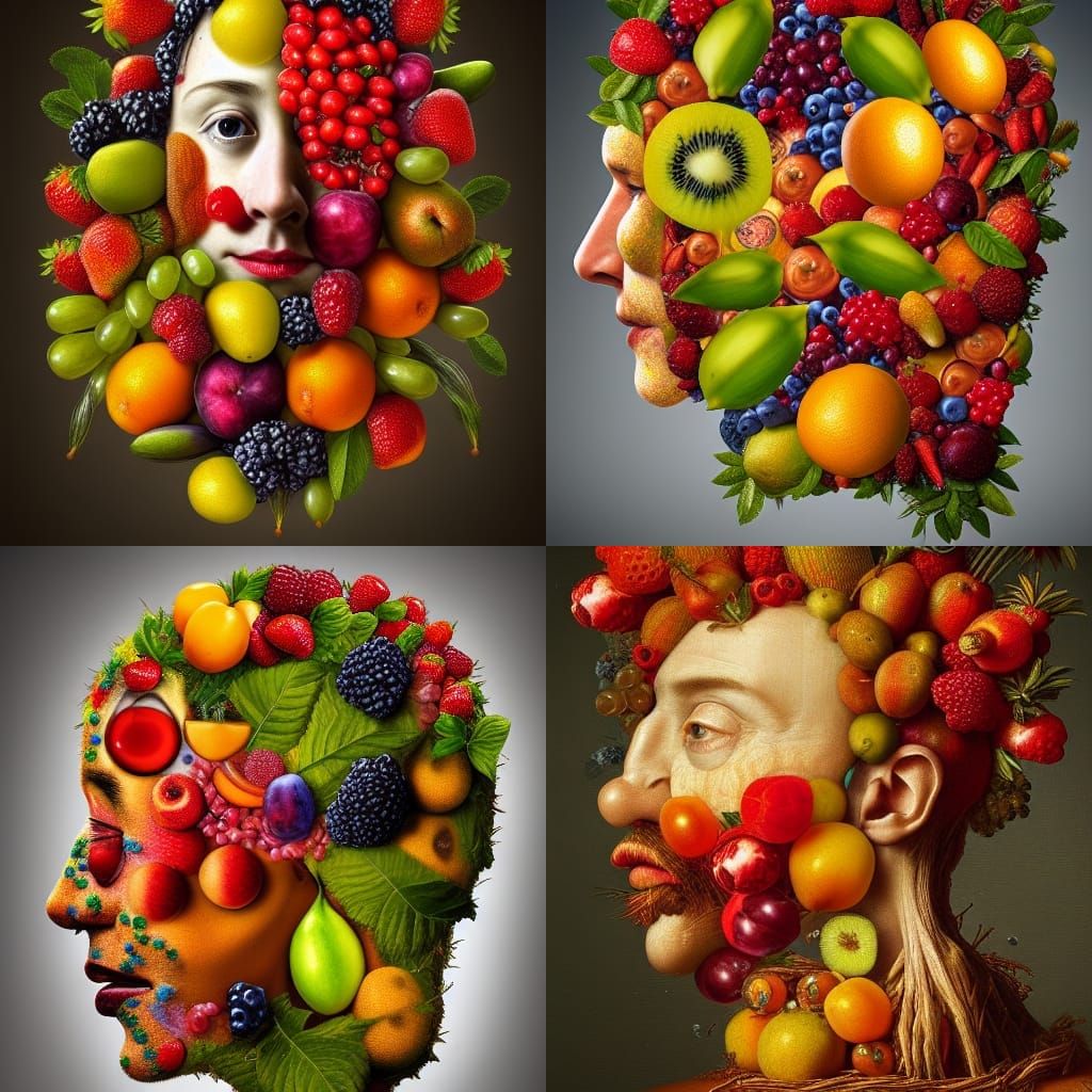 Fruit Portrait in Arcimboldo Style, 8K