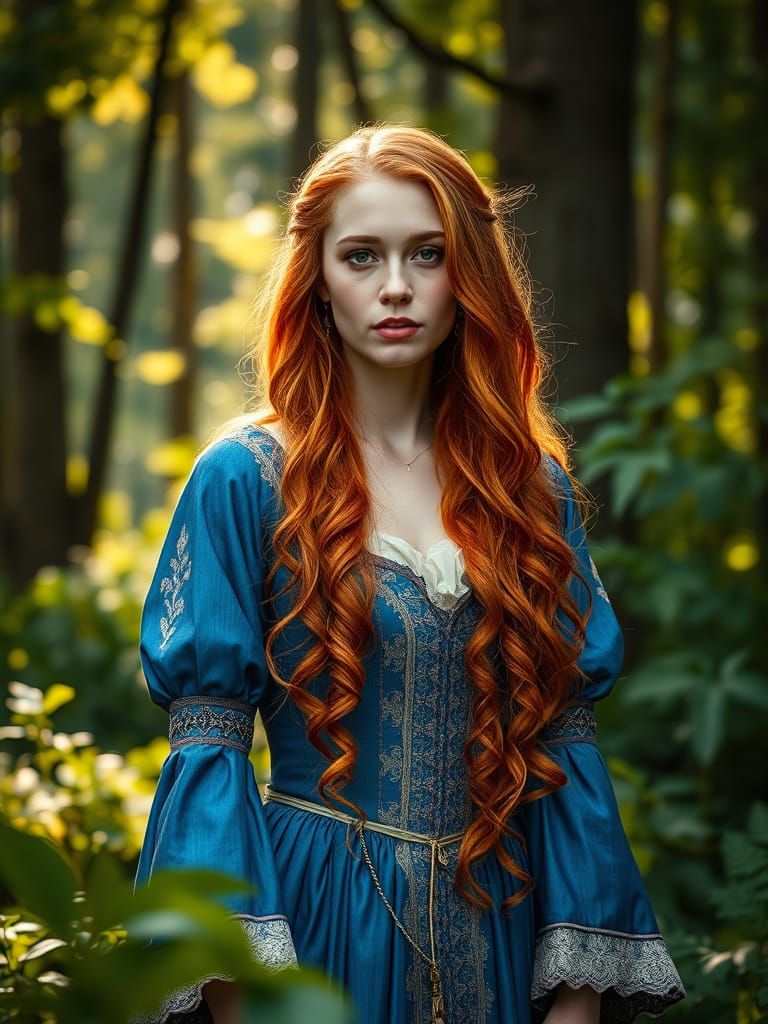 Medieval Maiden in Regal Splendor