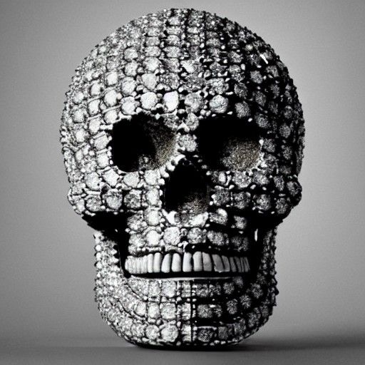Diamond Skull in Cubist Style