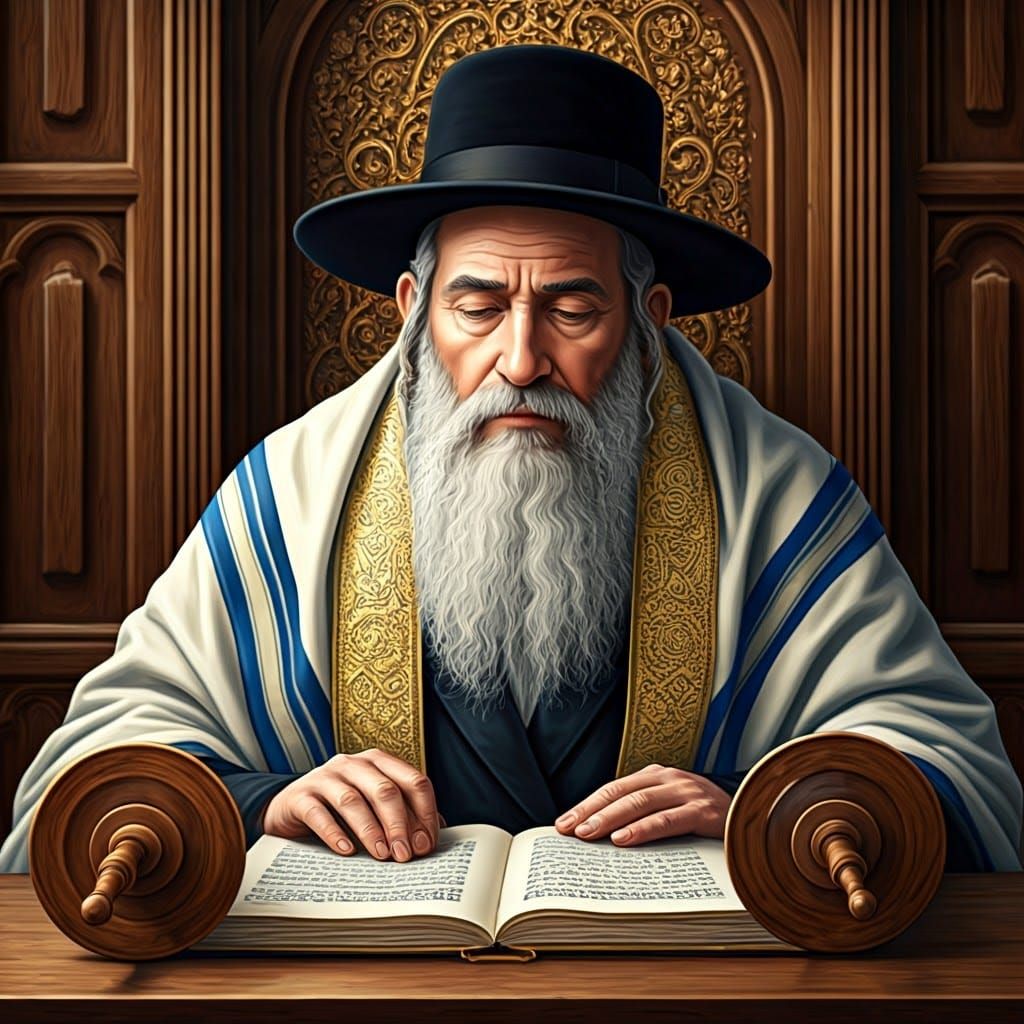 Traditional Chabad-Lubavitch Hasidic Jew in Vibrant Traditio...