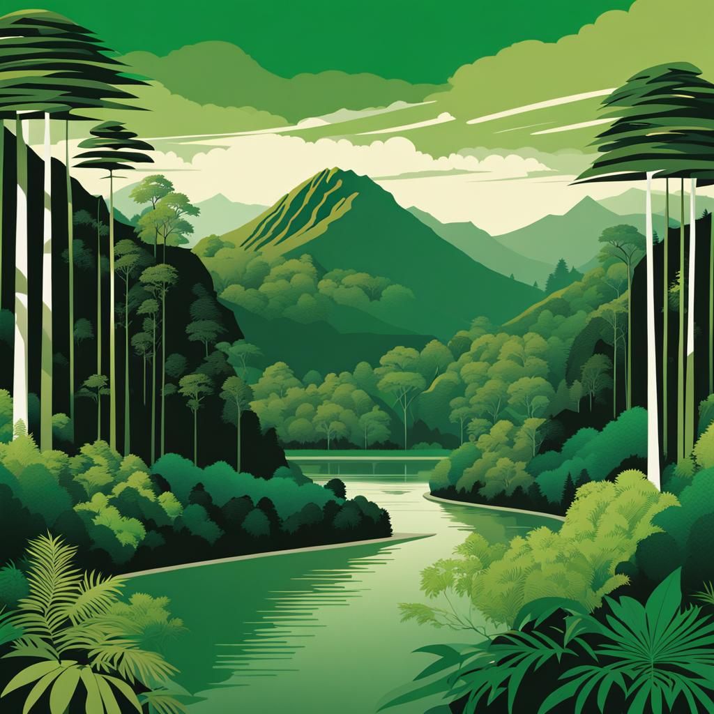 Retro National Park Poster in Charley Harper Style