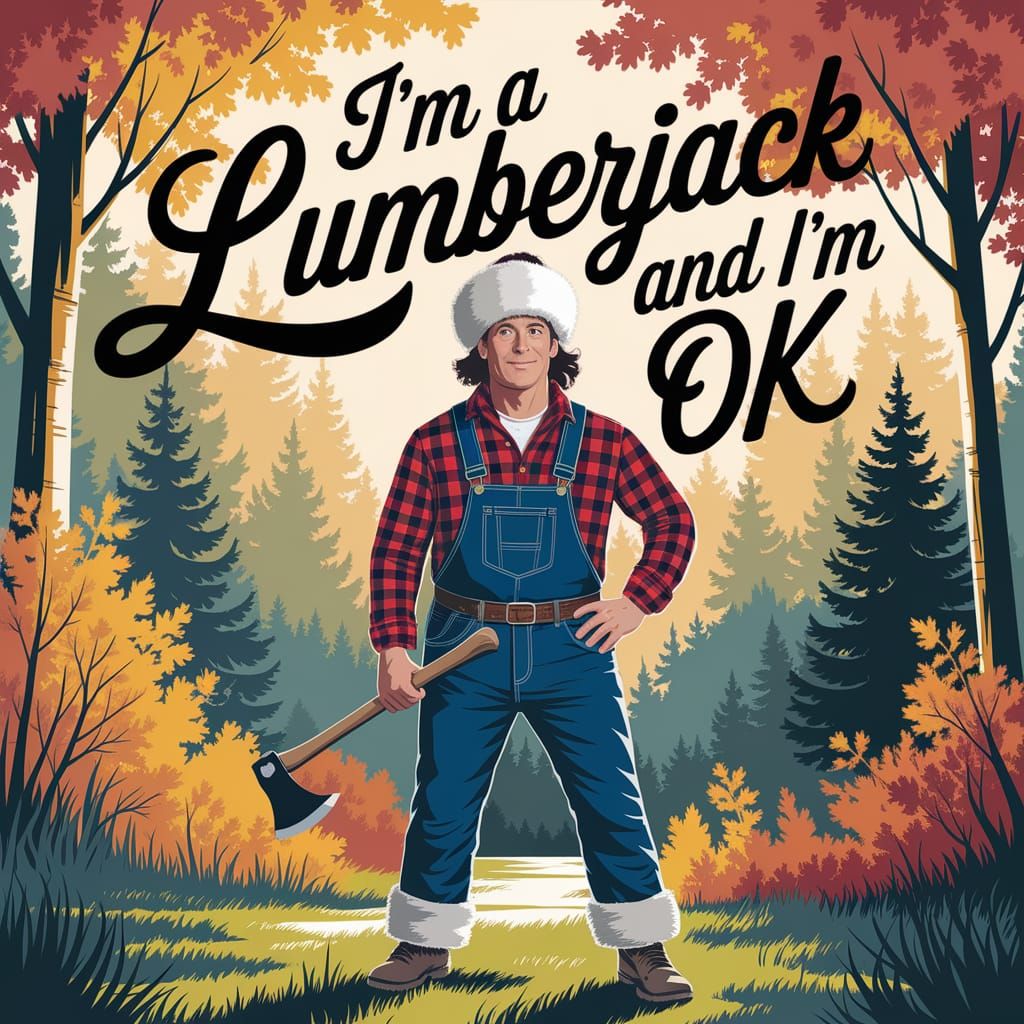 Lumberjack Michael Palin in Sun-Dappled Forest