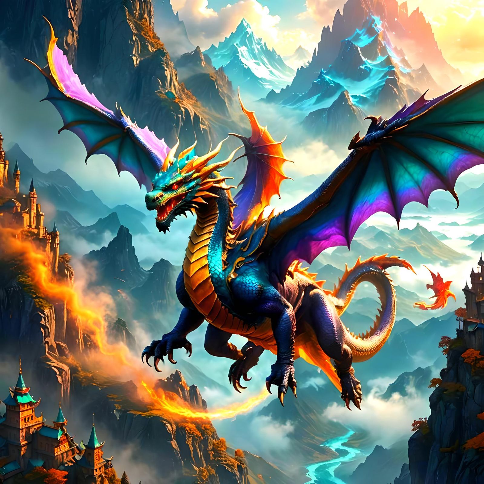 Fantastical Matte Painting in Deep Color, 8K Resolution