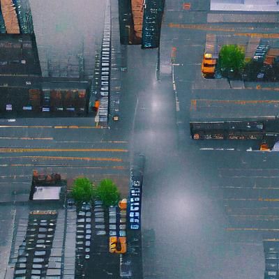 Gloomy New York City Street Scene