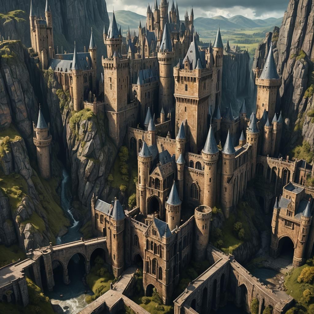 Ned Kelly at Hogwarts in Detailed Matte Painting