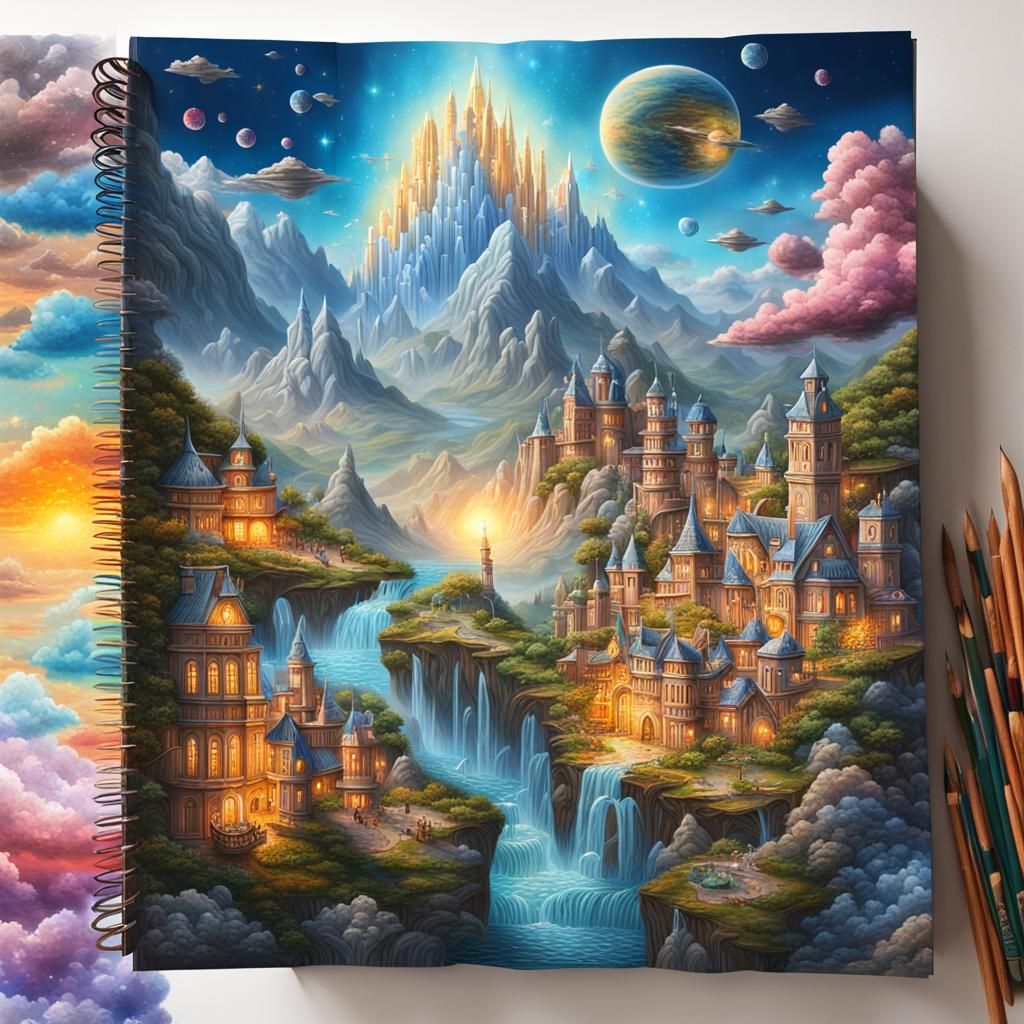 Phantasmagoric Fantasy World Bursting From Storybook Page