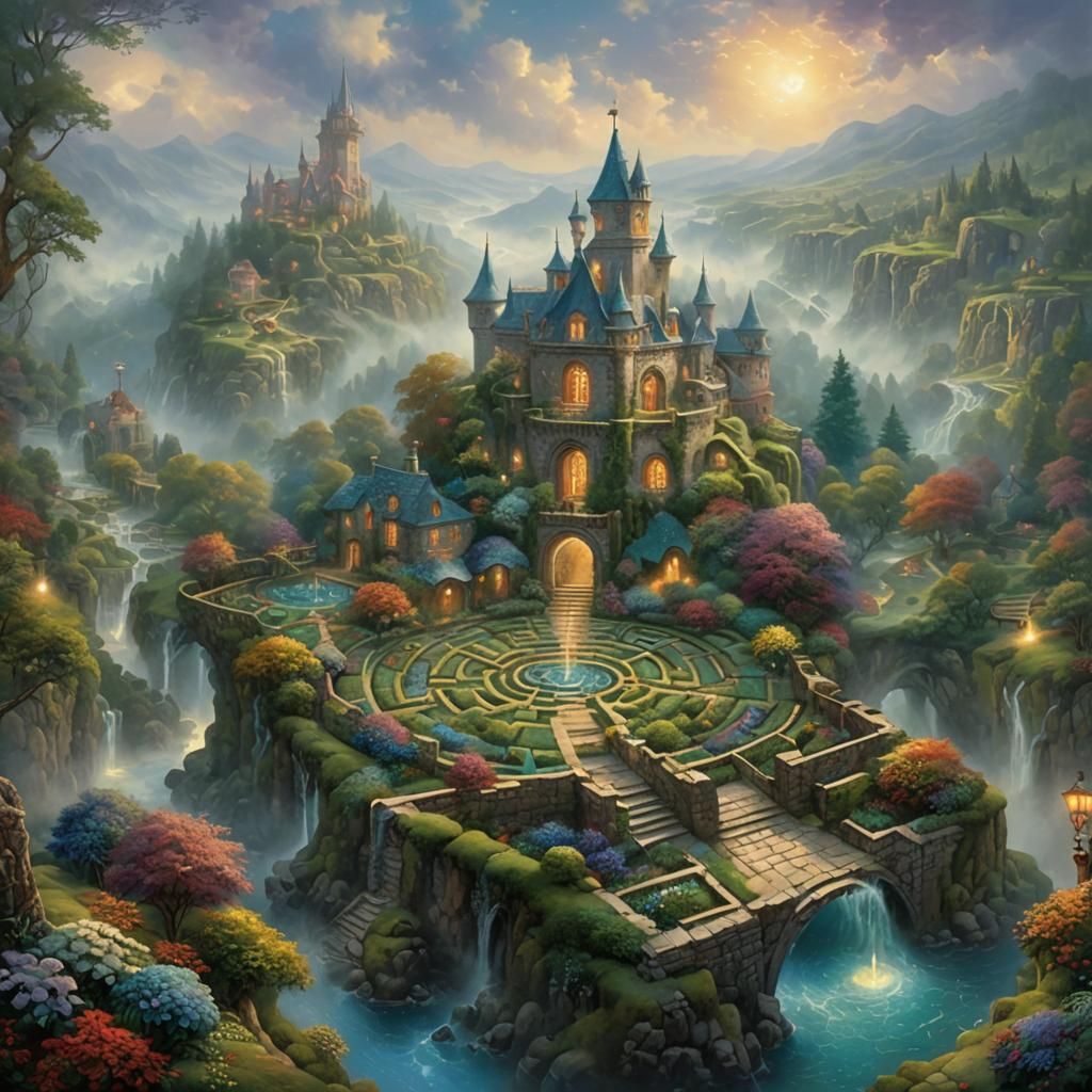 Ethereal Maze Center in a Fantasy Style