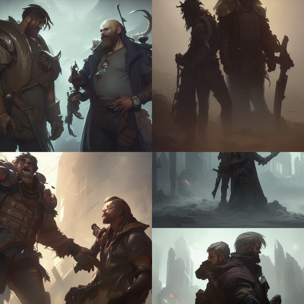 Post-Apocalyptic Father and Son in Arcane Style