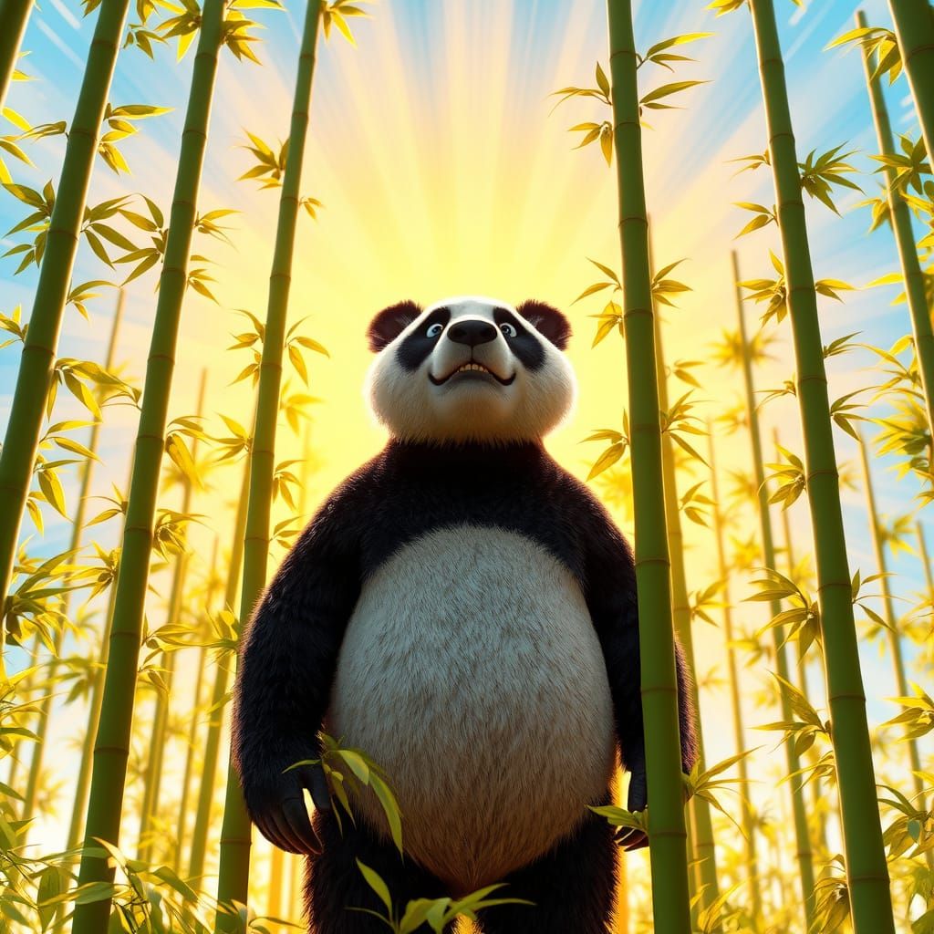 Bamboo Forest Panda in Vibrant 4K Aesthetic