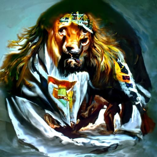 Lion of Judah in Oil Painting Style
