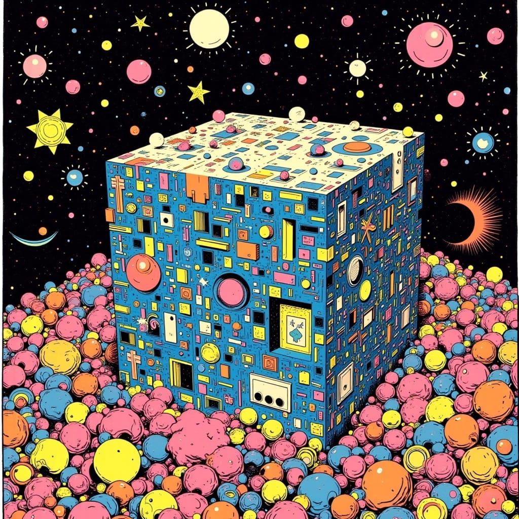 math hallucination, diagrammatic style, GLEEMING THE CUBE <l...