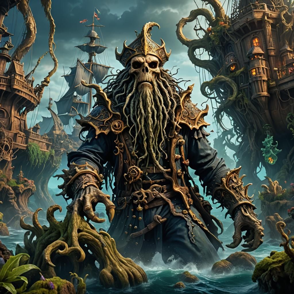 Detailed Matte Painting of Davy Jones