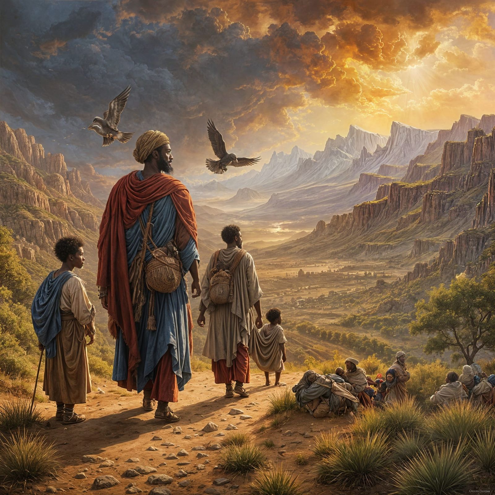 Ancient Israelites Journey Through the Wilderness in a Brigh...