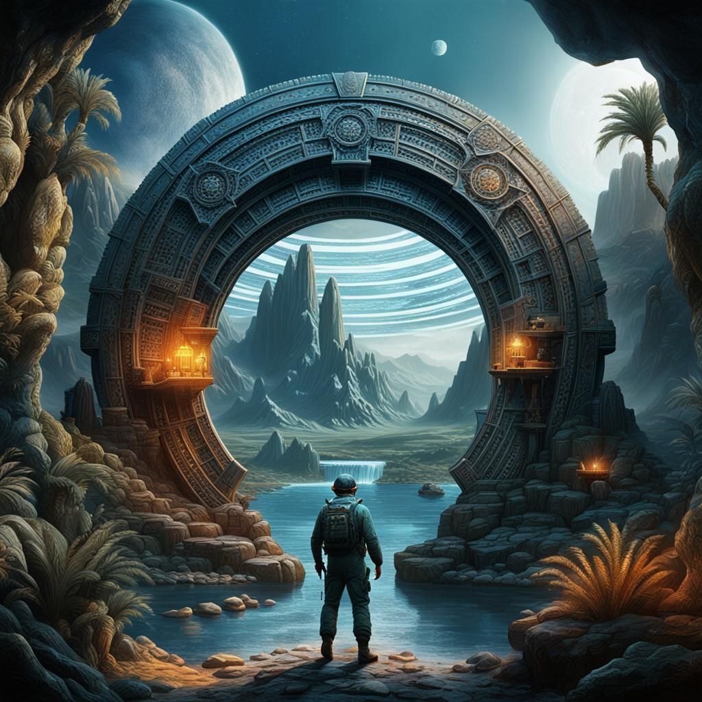 Jack O'Neill at a Stargate: Detailed Matte Painting