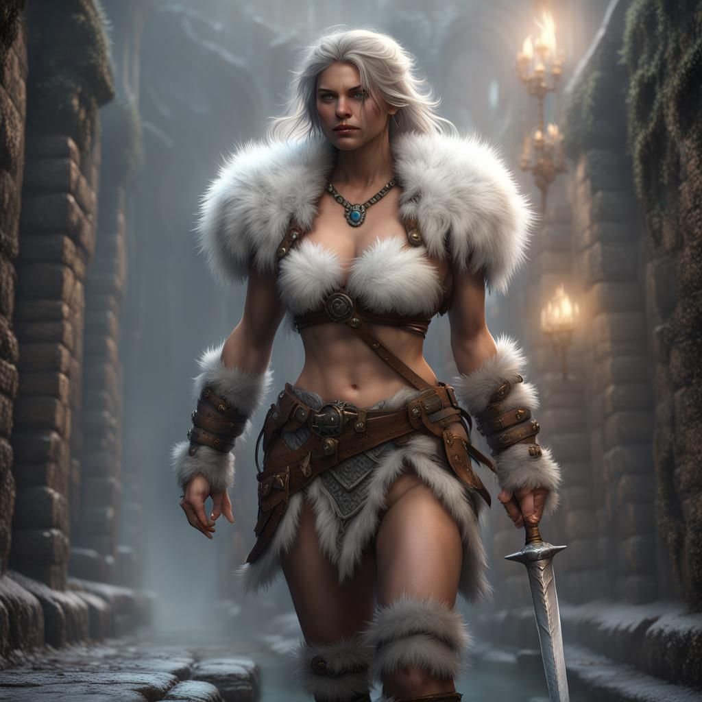 Epic Vermling Barbarian in Sewer, Ethereal Fantasy Art