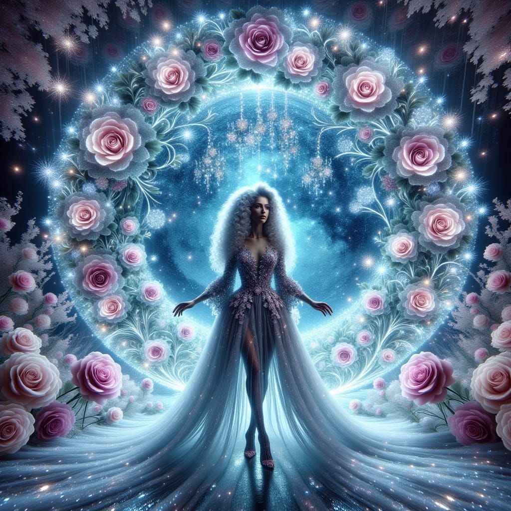 Majestic Ice Queen in Front of Ice Palace