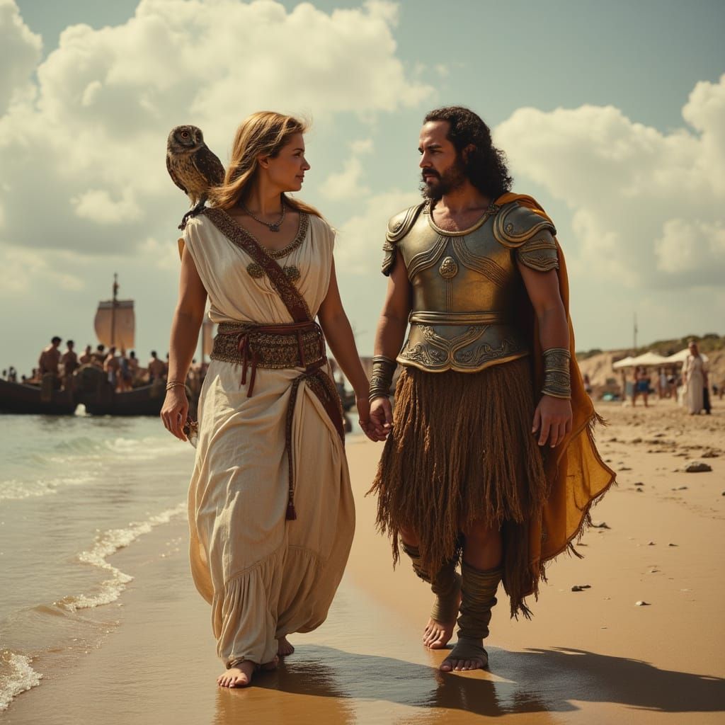 Athena and Odysseus on the Beach