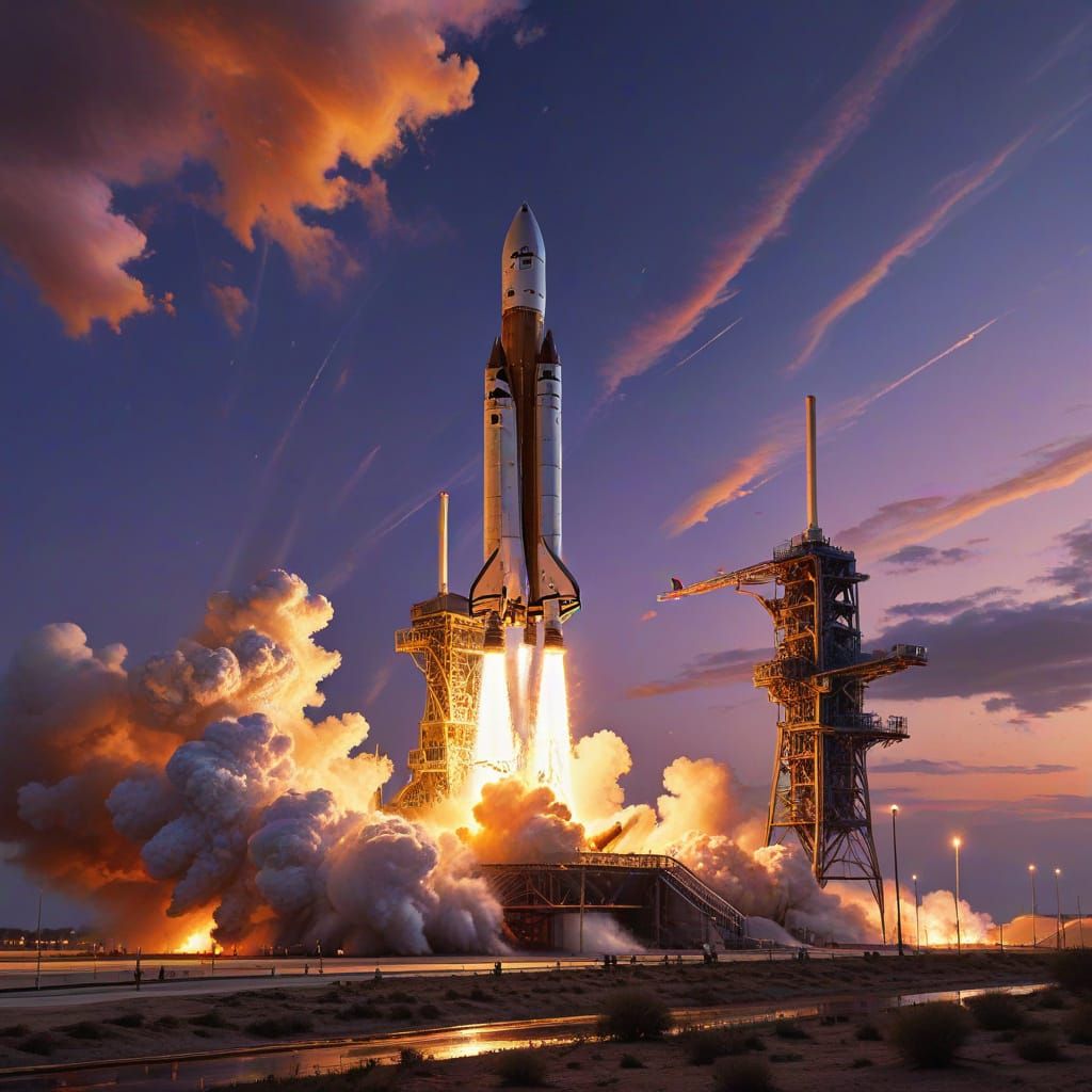 Spectacular NASA Rocket Launch at Dusk in High-Definition Ph...