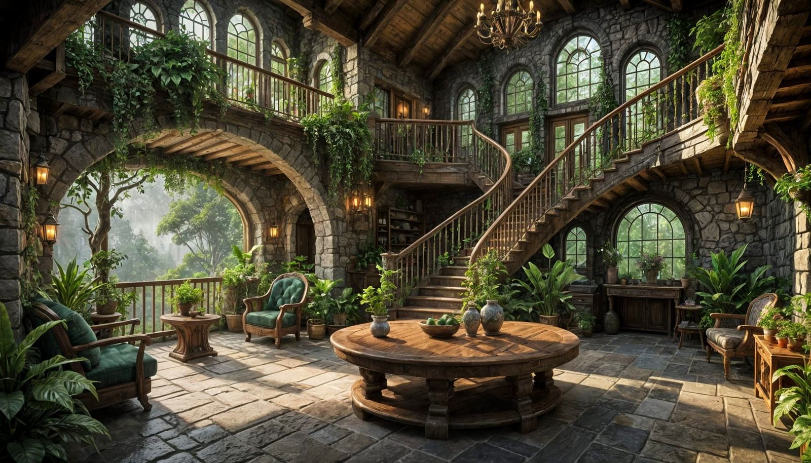 Ethereal Elven Cottage in Splendid Rustic Style