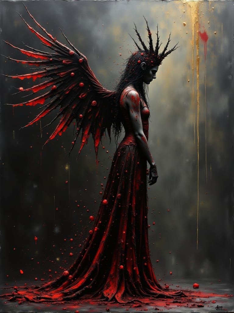 Gothic Empress Unfurls with Predatory Grace