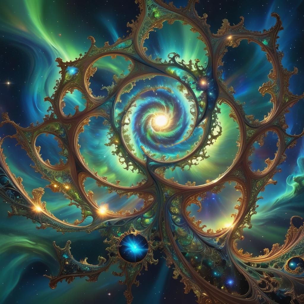 Earth Orbiting Sun Amidst Cosmic Filigree