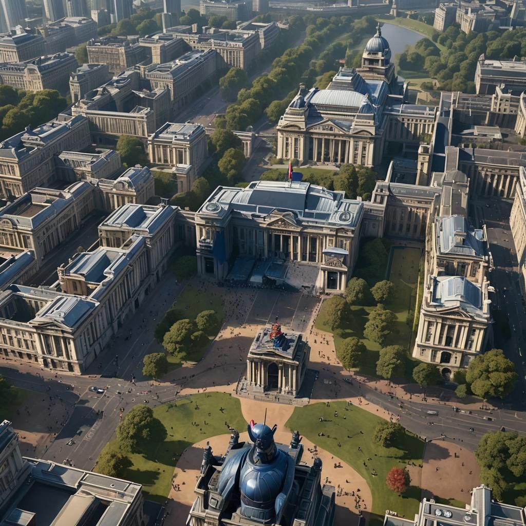 Hyperrealistic Captain America in London