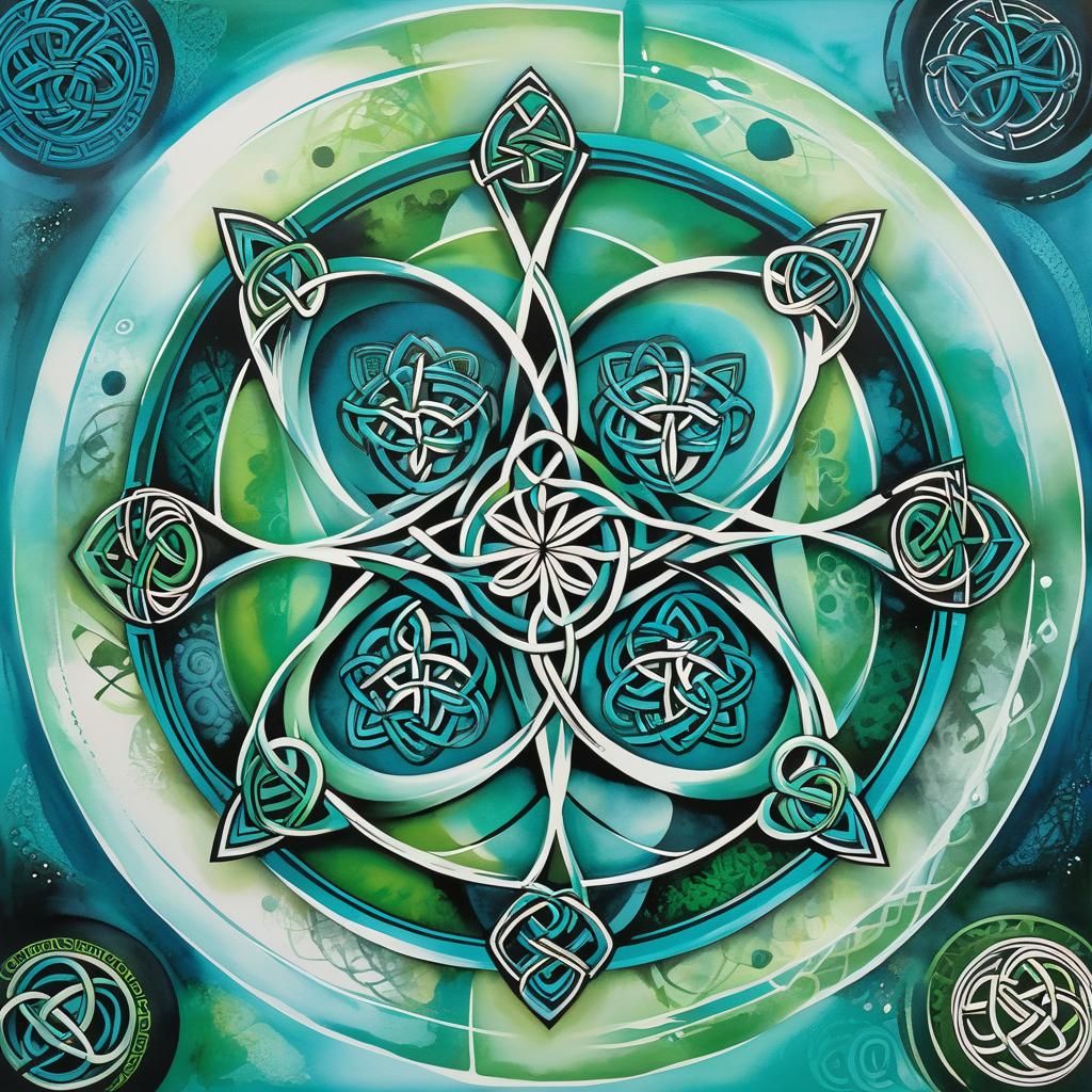 Spirograph in Chinese Ink Painting Style