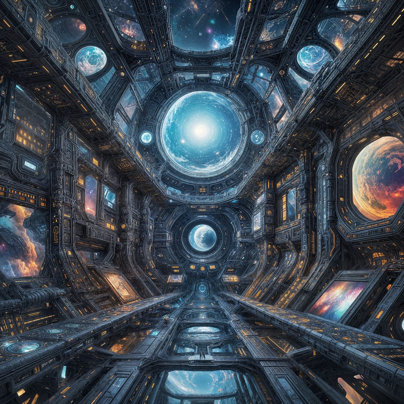 Breathtaking Futuristic Cosmic Dreamscape in Vibrant Digital...