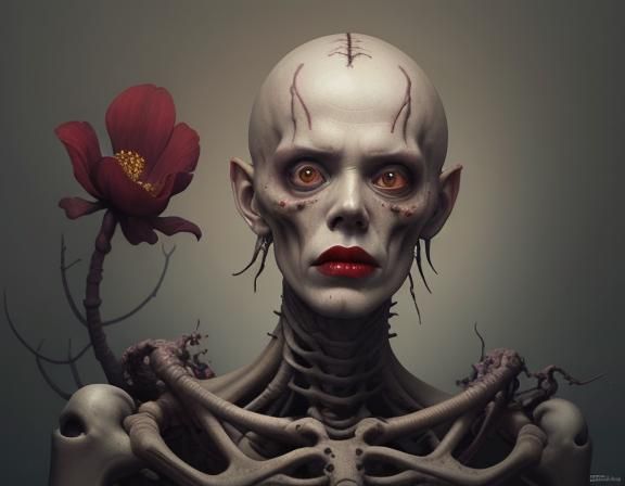 Body Horror Portrait Inspired by Beksiński