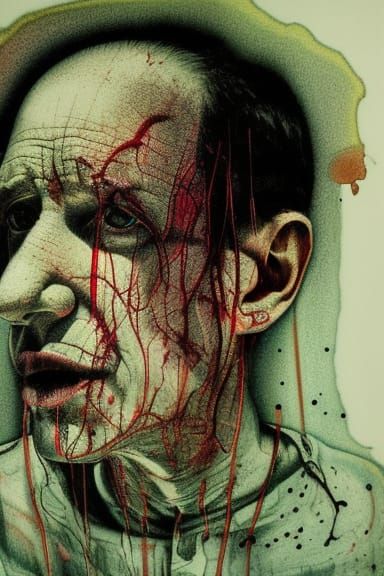 Ethereal Eldritch Portrait with Cracked Skin